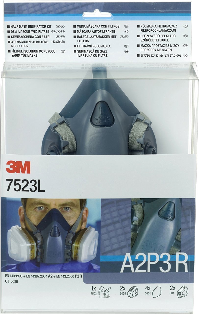3M Series 7500 Half Mask Set 7523L A2P3R