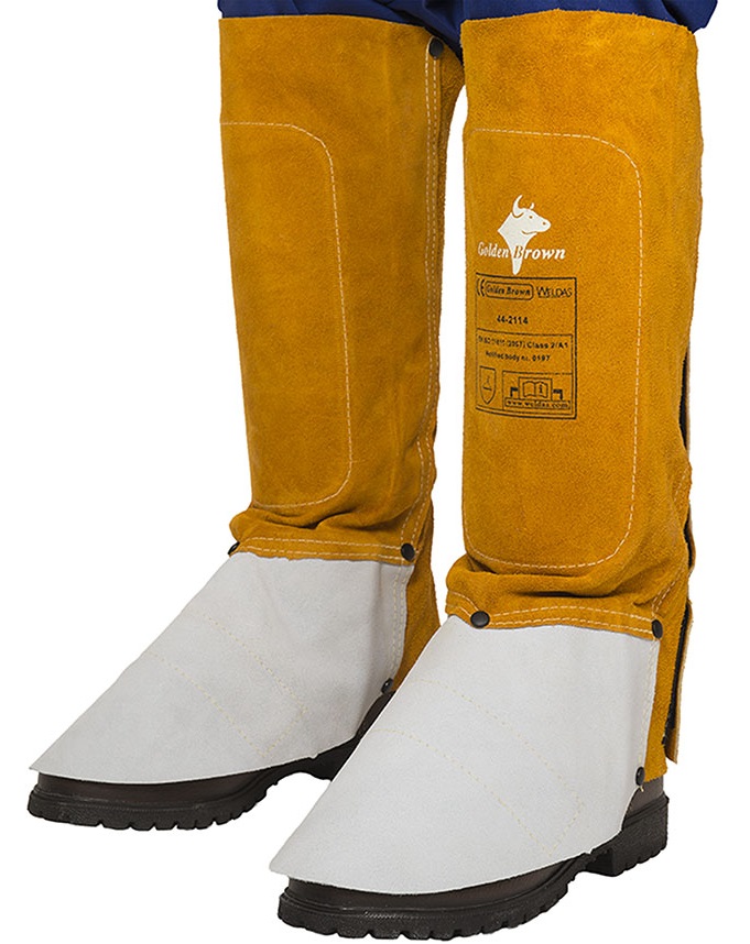 Weldas Golden Brown 44-2114 Cow Split Leather Welding Protection Gaiters