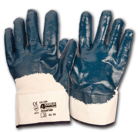 4Safe H404 Excelnit nitrile gloves blue partly coated