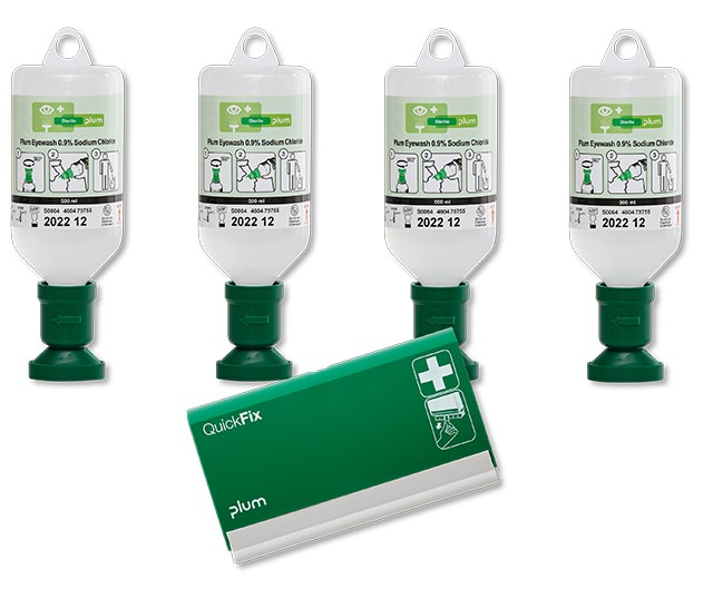 Plum action package 6001 eye wash + plaster dispenser