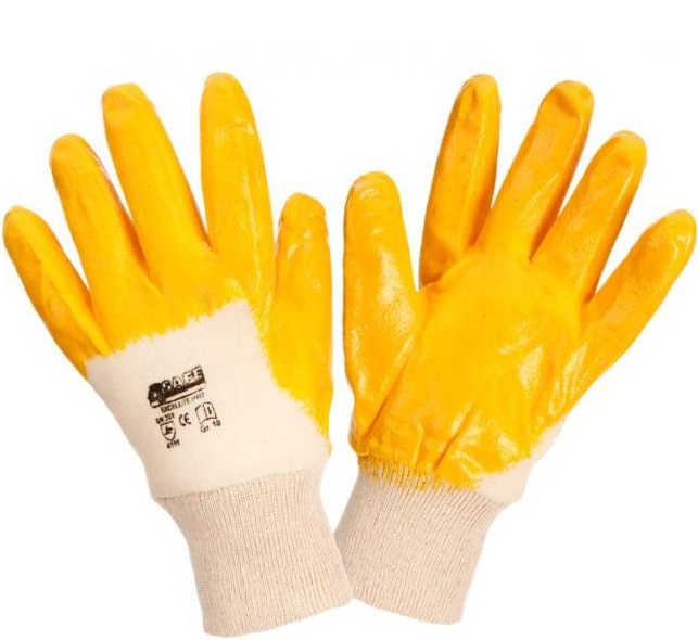 4Safe H407 Excellite nitrile gloves yellow partly coated