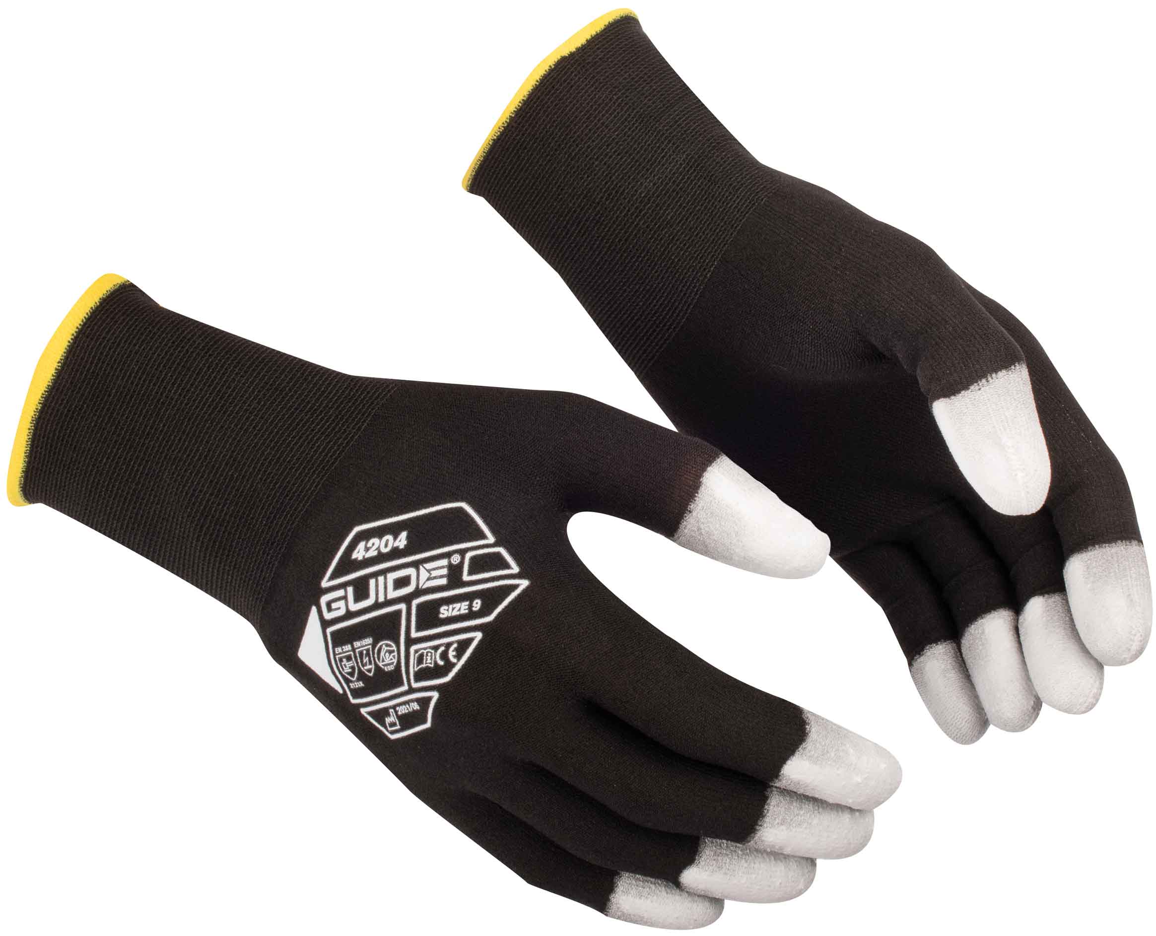 Guide 4204 PU protective gloves ESD fingertip coated 