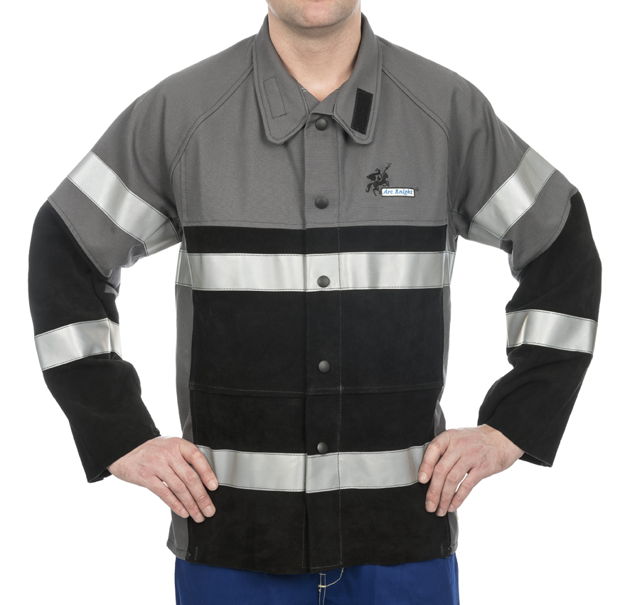 Weldas Arc Knight® 38-4355 Wear Welding Jacket with Split Leather Reinforcement