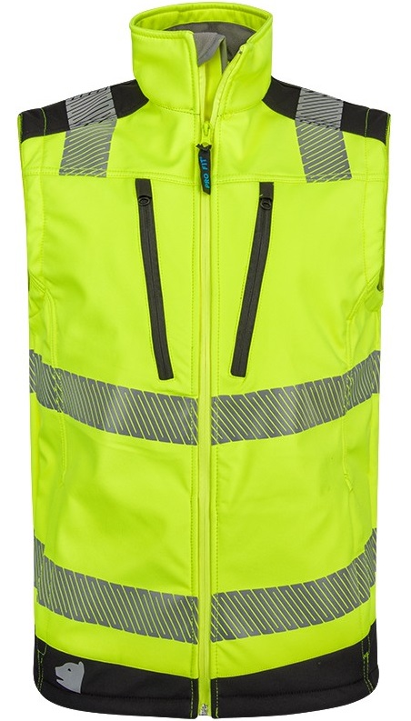 Pro-Fit 2031 warning protection soft shell vest neon yellow-black