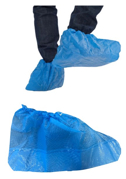3S overshoe made of PE film 25 cm blue