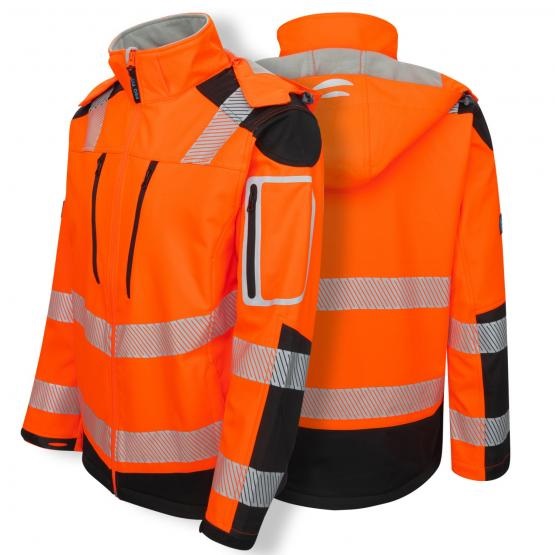 Pro-Fit 981 high-visibility softshell jacket neon orange-black