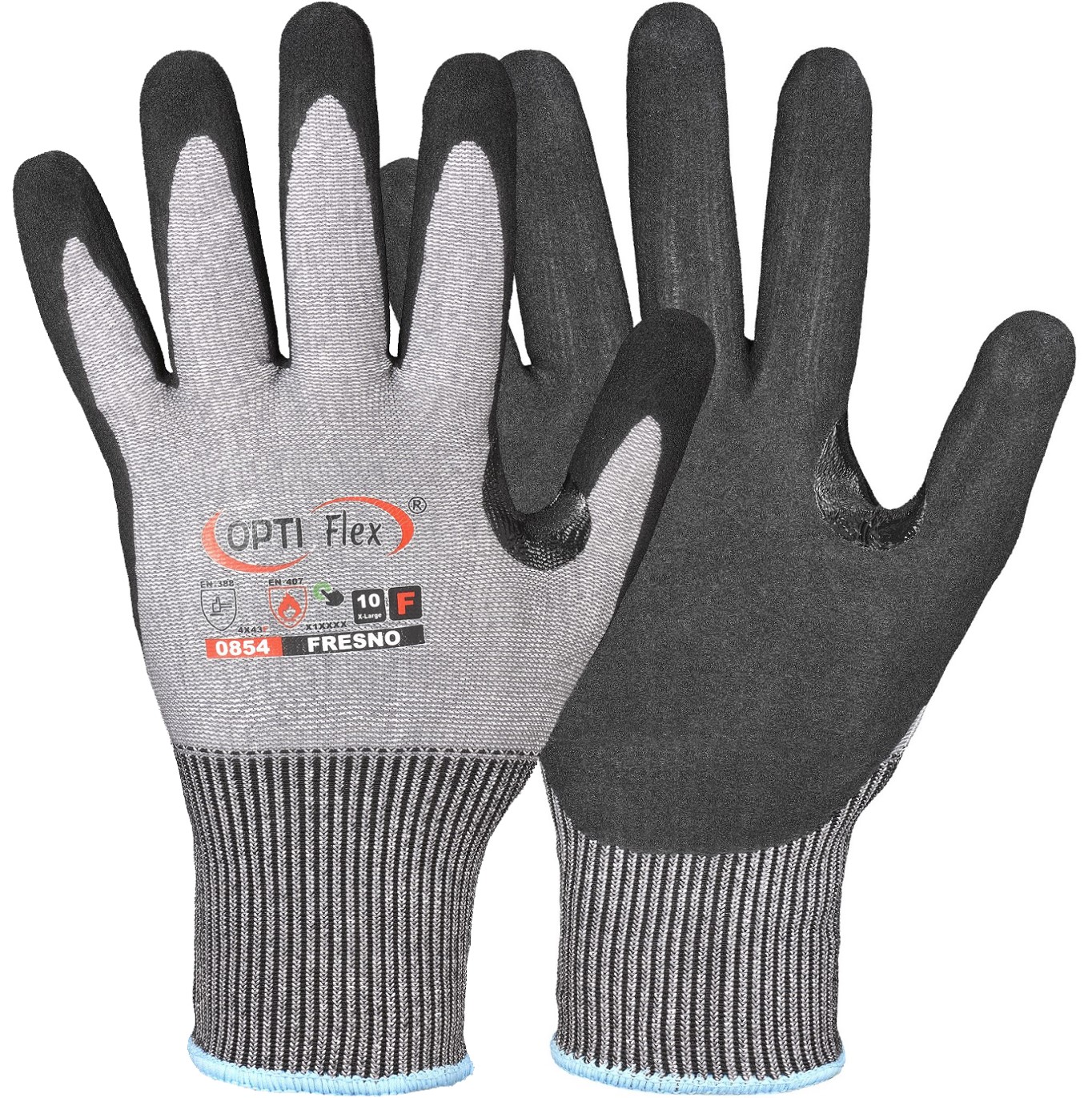OPTI Flex Fresno 0854 Cut resistant gloves with nitrile foam coating Level F