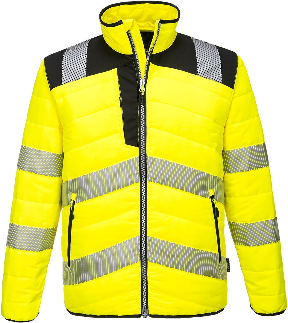 Portwest PW371 PW3 warning protection baffle quilted jacket light yellow-black