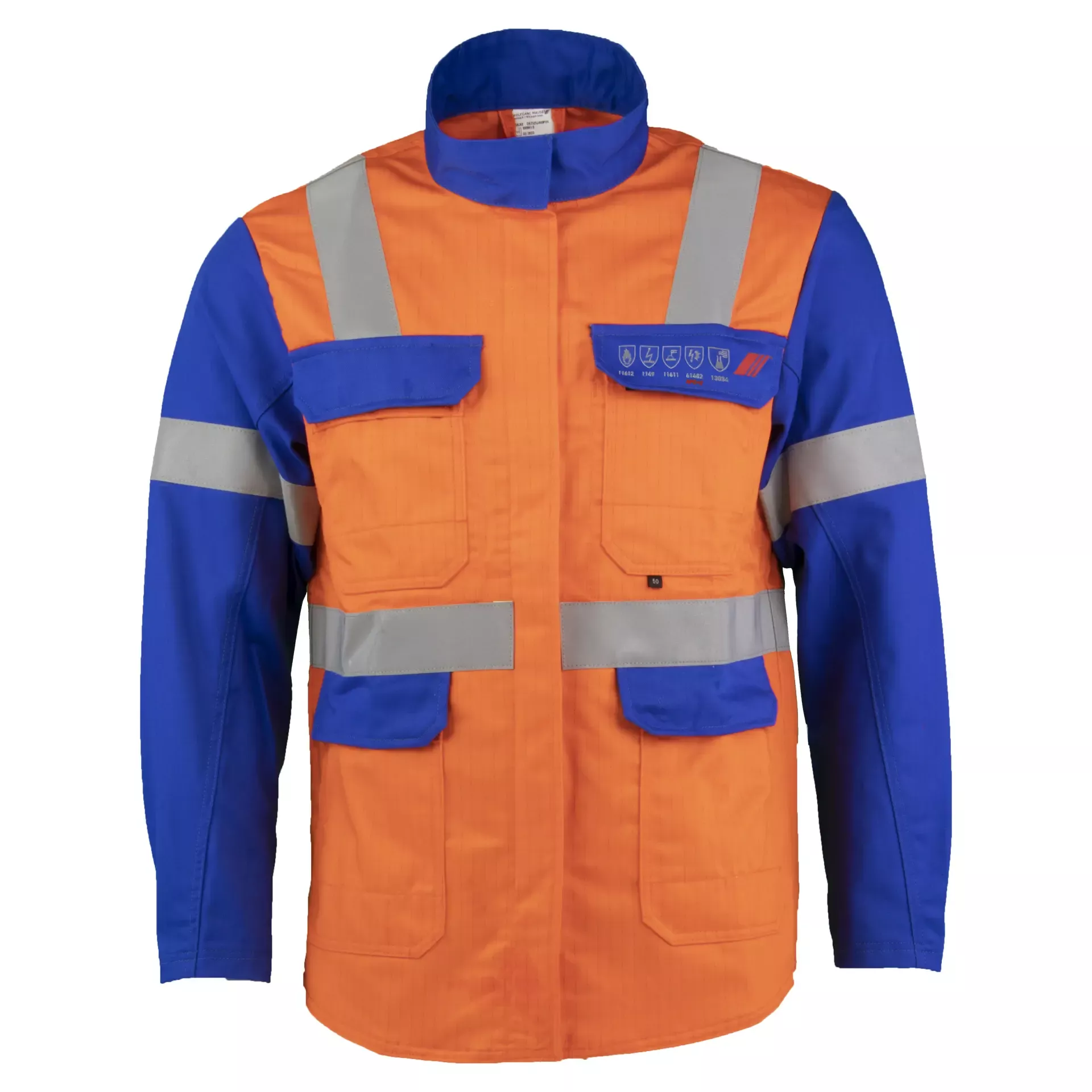 Asatex DA2JA08P Multinorm long jacket 2-ply orange-blue
