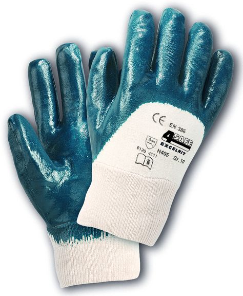 4Safe H405 Excelnit nitrile gloves blue partly coated