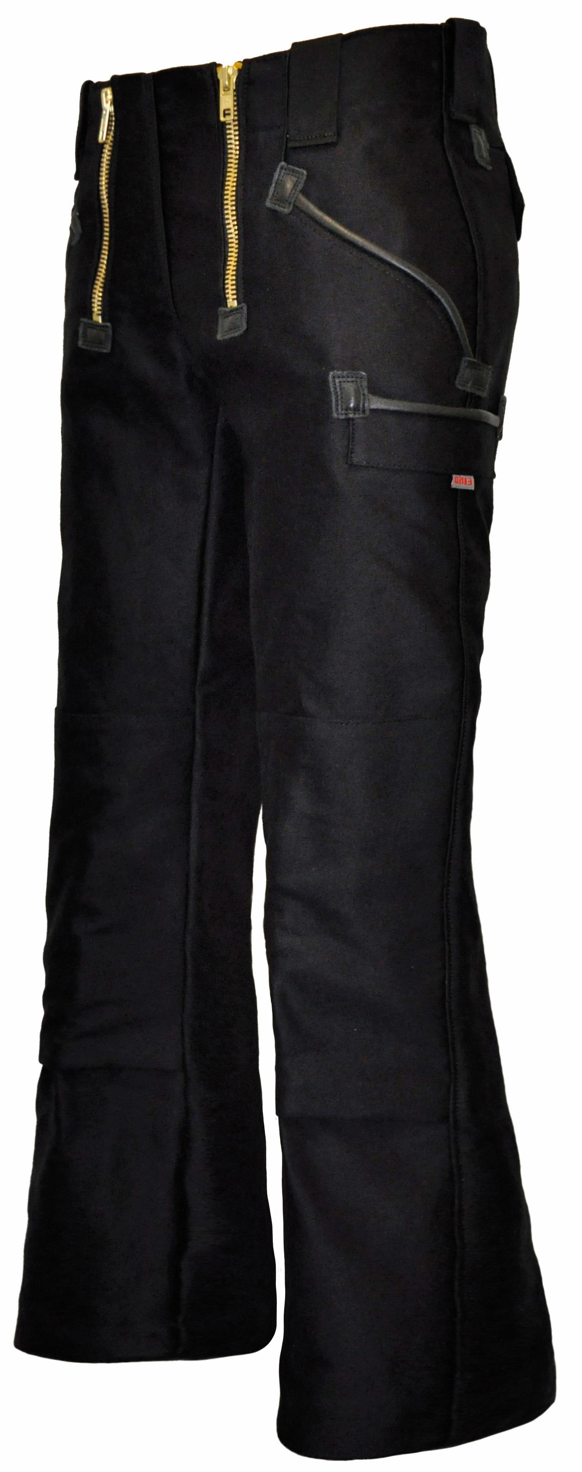 Eiko Magnum 74 cm German leather bell-bottom guild trousers with genuine leather trim