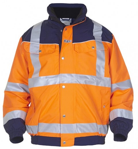Hydrowear Furth 04021599P Warnschutz-Regenpilotjacke leuchtorange-marine