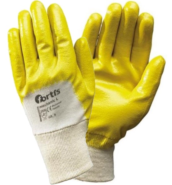 Fortis Classic Mechanic L Nitrile Gloves yellow