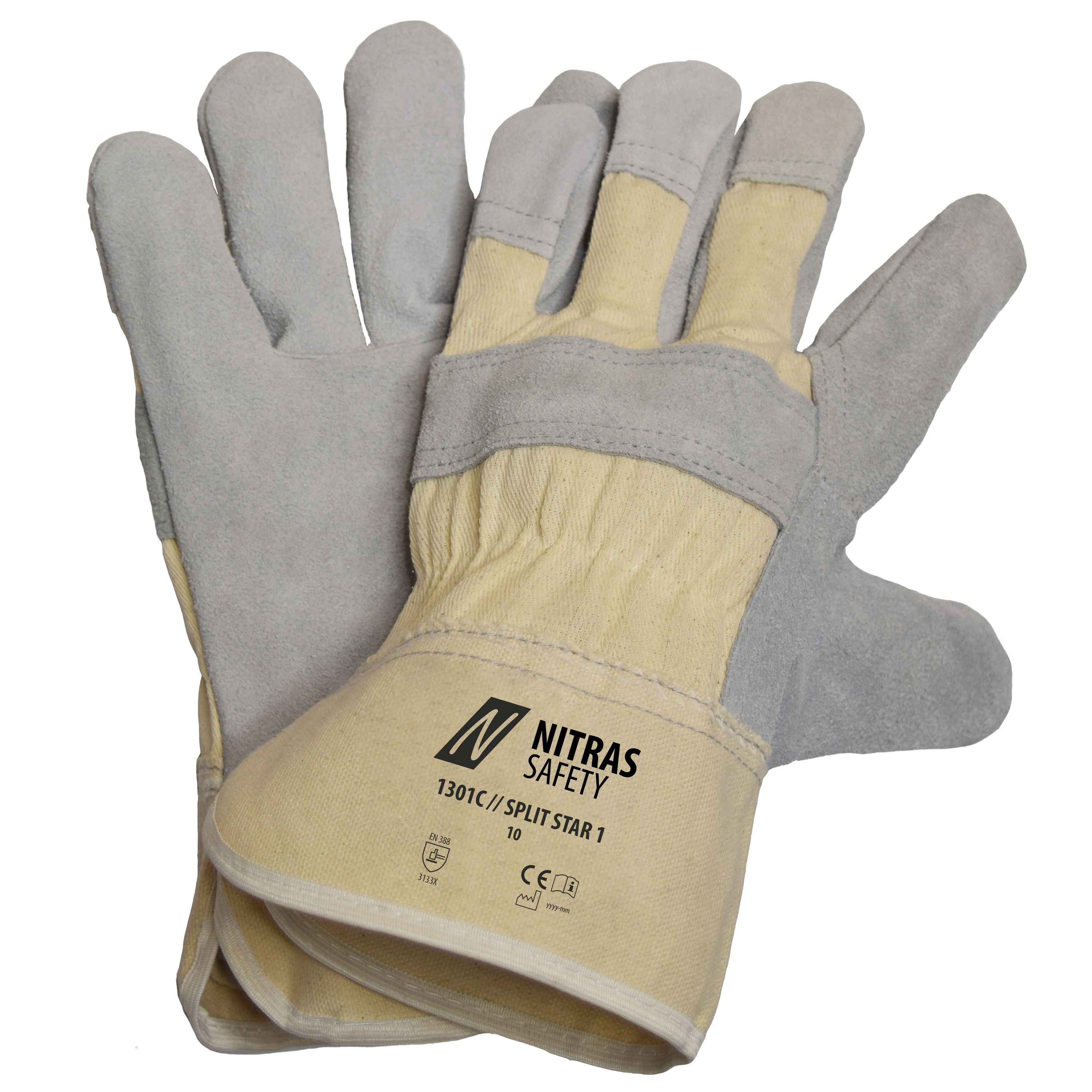 Nitras 1301C Split Star 1 cow split leather gloves