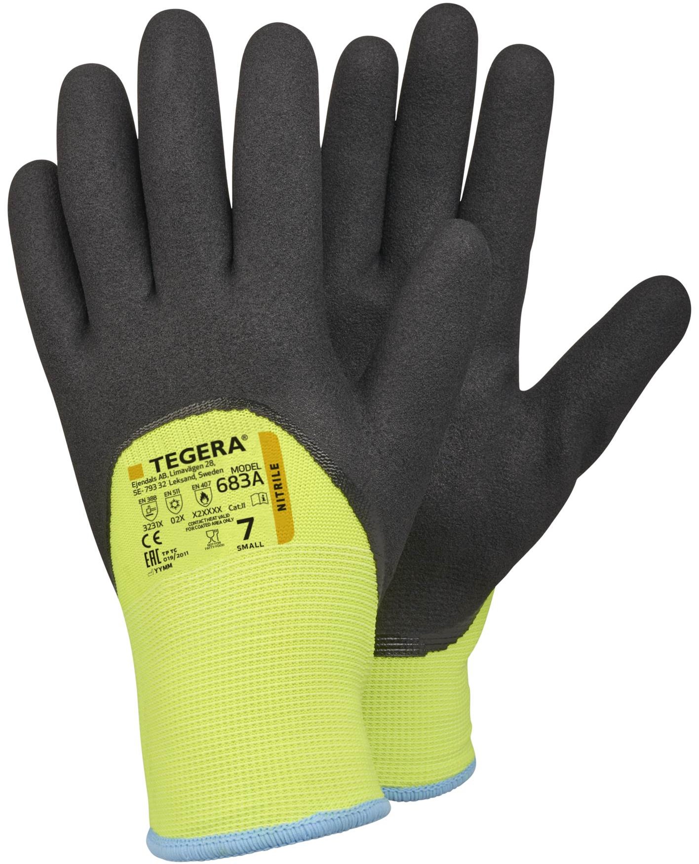 ejendals Tegera 683A nitrile cold protection gloves 3/4 coated