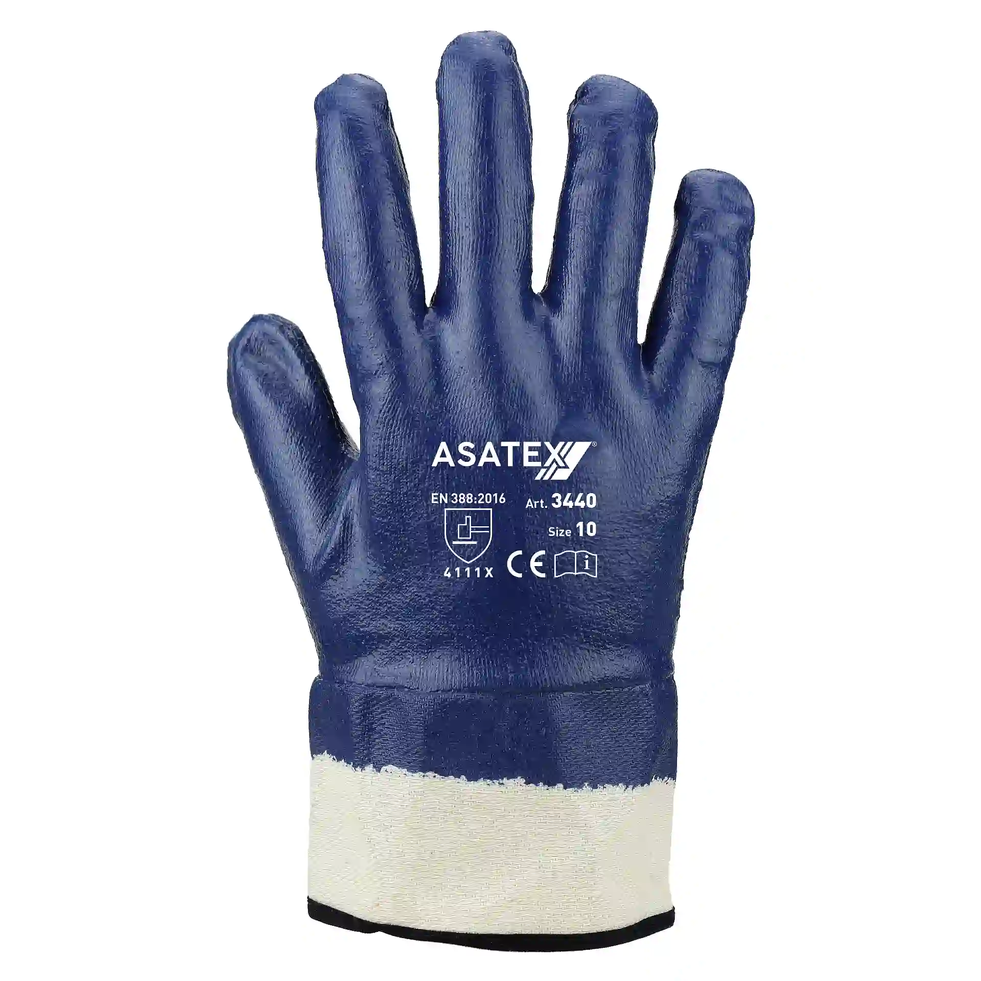 Asatex 3440 nitrile protective gloves fully coated