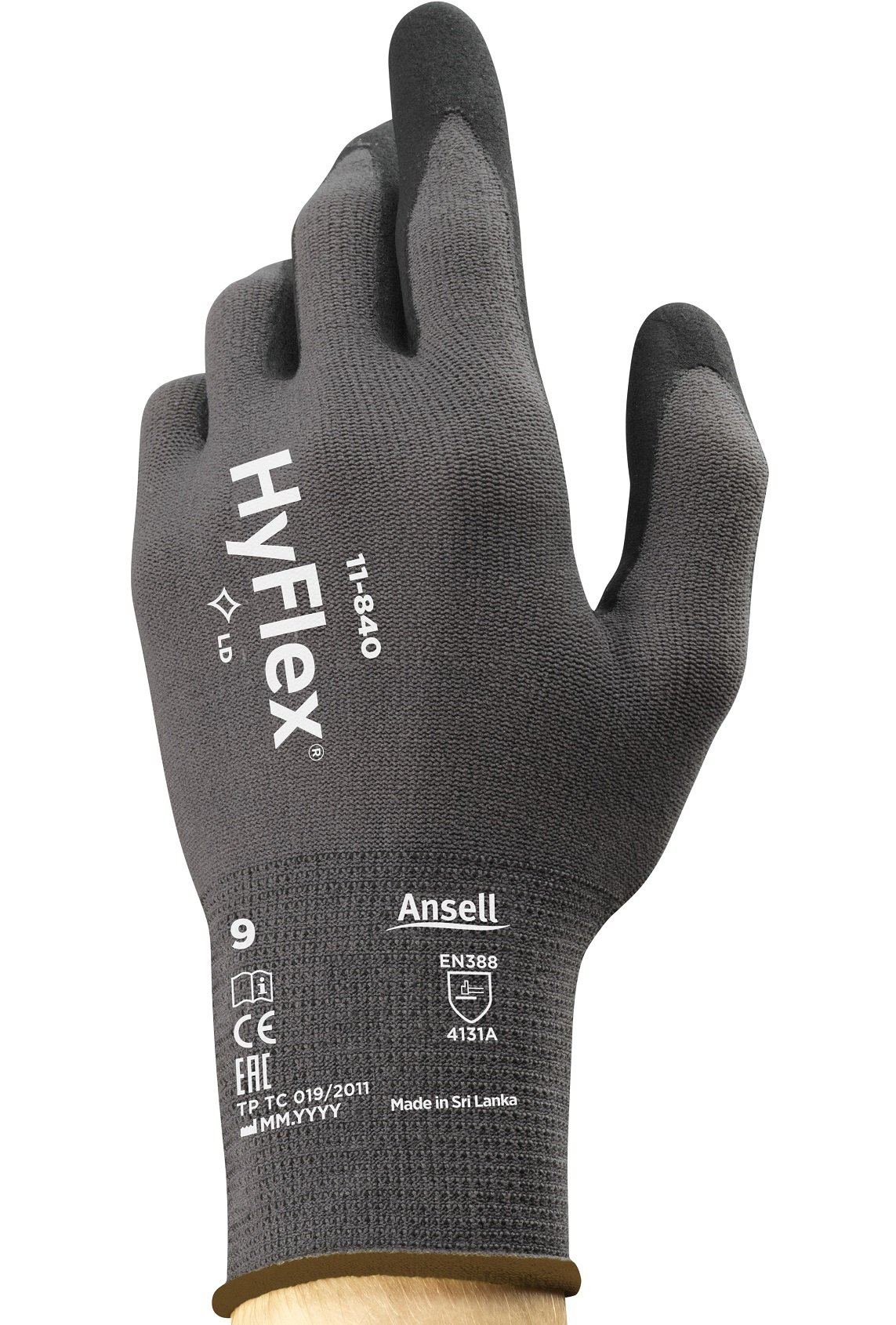Ansell HyFlex 11-840 protective gloves with nitrile foam coating