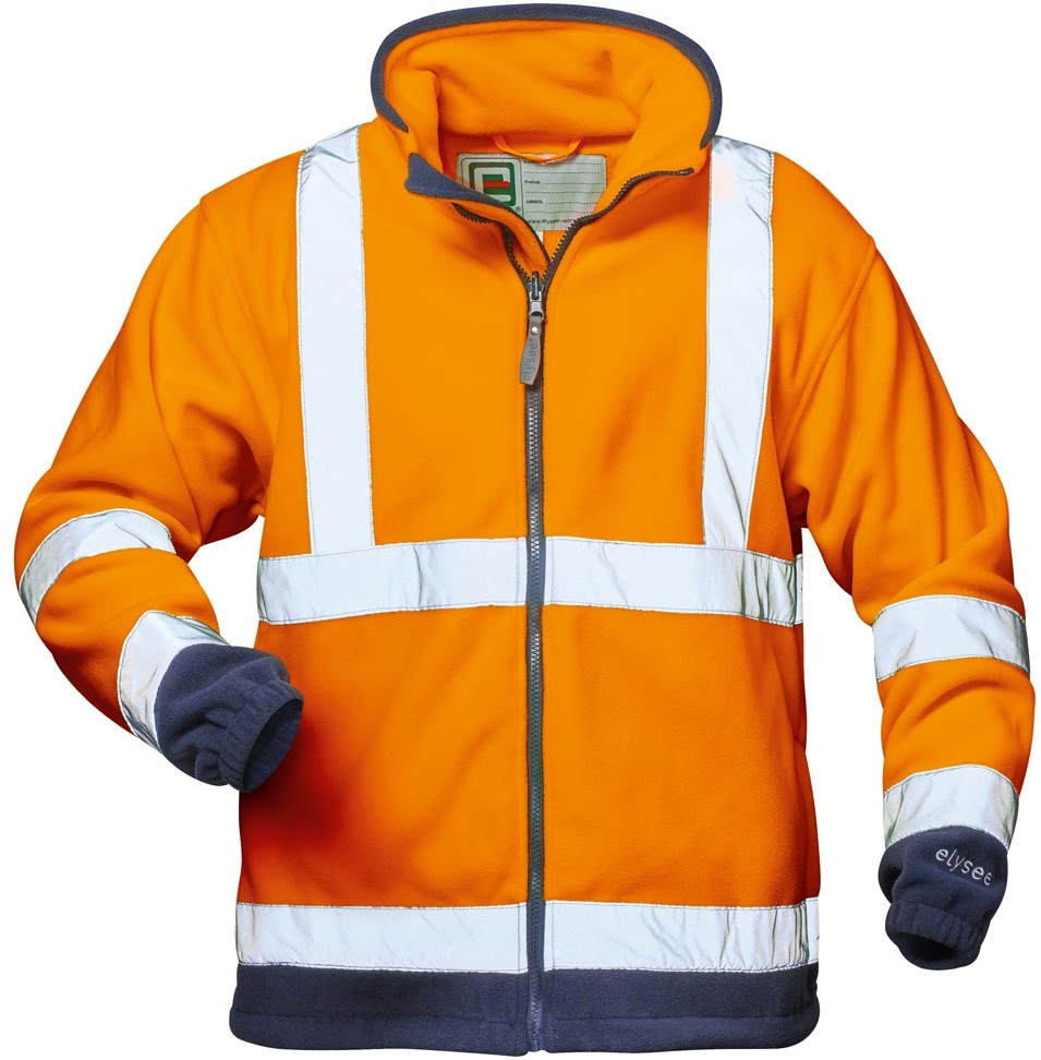 elysee 22708 BENEDIKT Warning protection fleece jacket light orange/marine