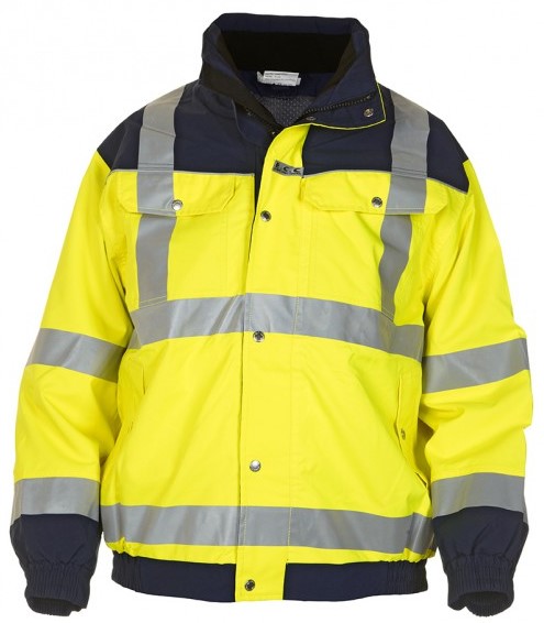 Hydrowear Furth 04021600P Warnschutz-Regenpilotjacke leuchtgelb-marine