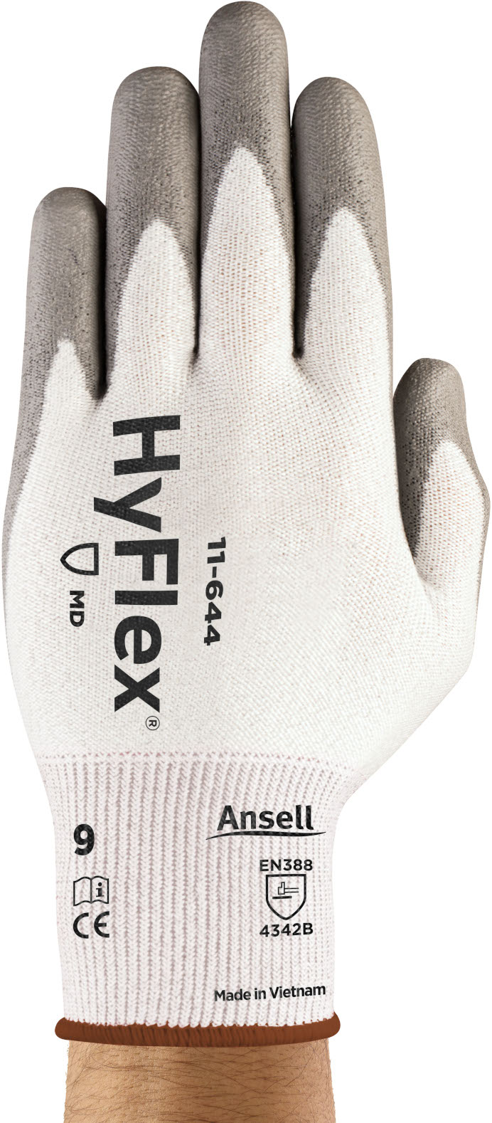 Ansell HyFlex 11-644 PU cut resistant gloves level B