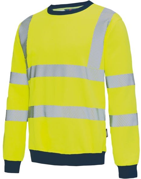 Vizwell VW12BY high-visibility sweatshirt bright yellow