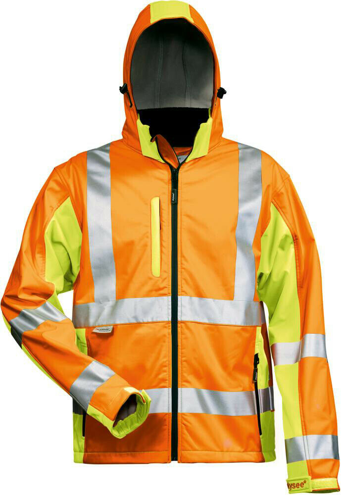 elysee 22734 HOSS warning protection soft shell jacket fluorescent orange-yellow