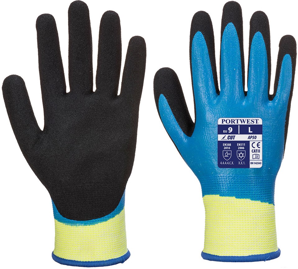 Portwest AP50 Nitrile Foam Cut Protection Gloves Level D