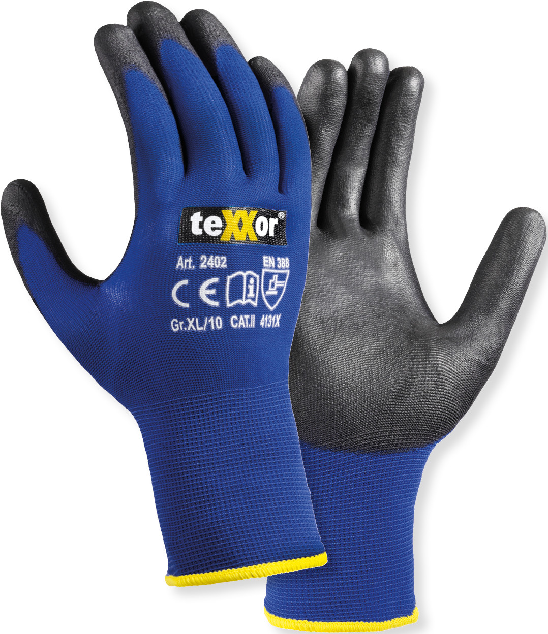 texxor 2402 PU protective gloves touch screen capable