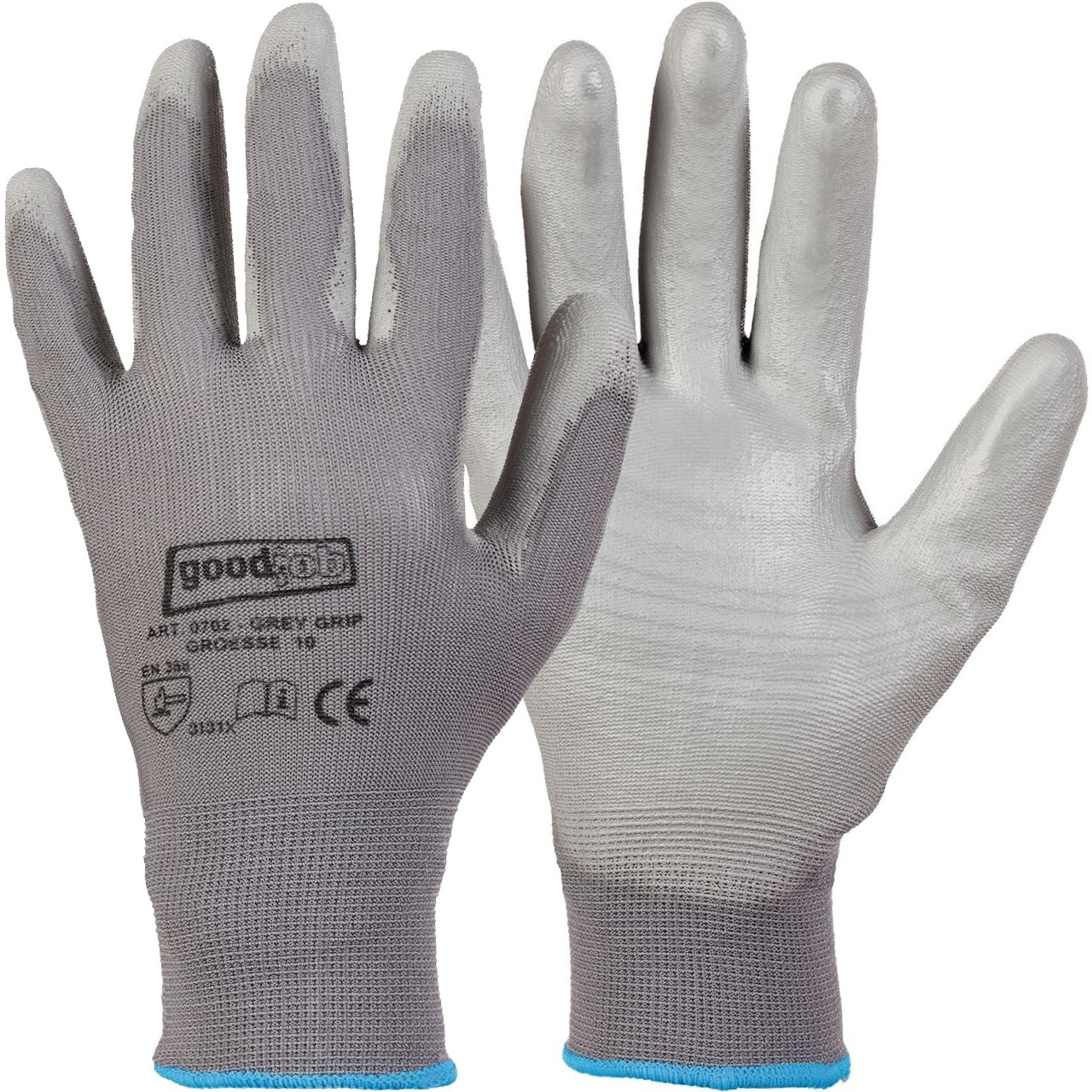 goodjob 0702 Grey Grip PU protective gloves