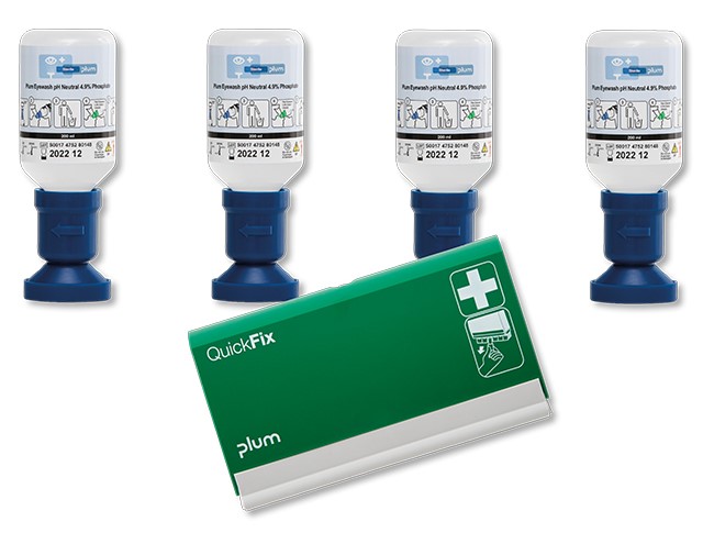 Plum action package 6003 eye wash + plaster dispenser