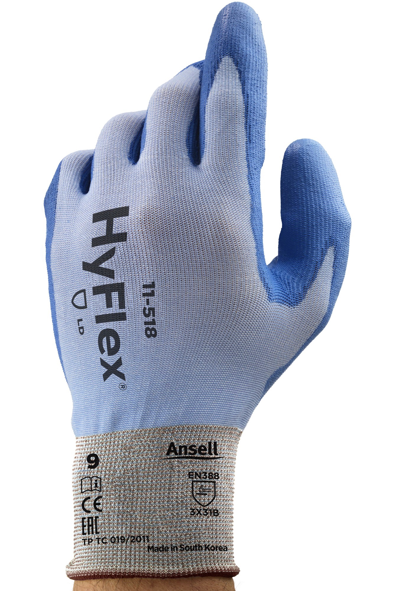 Ansell Hyflex 11-518 Cut-resistant gloves with PU coating