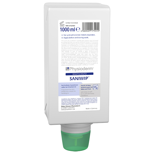 Greven Physioderm skin protection cream Saniwip 1 liter bottle