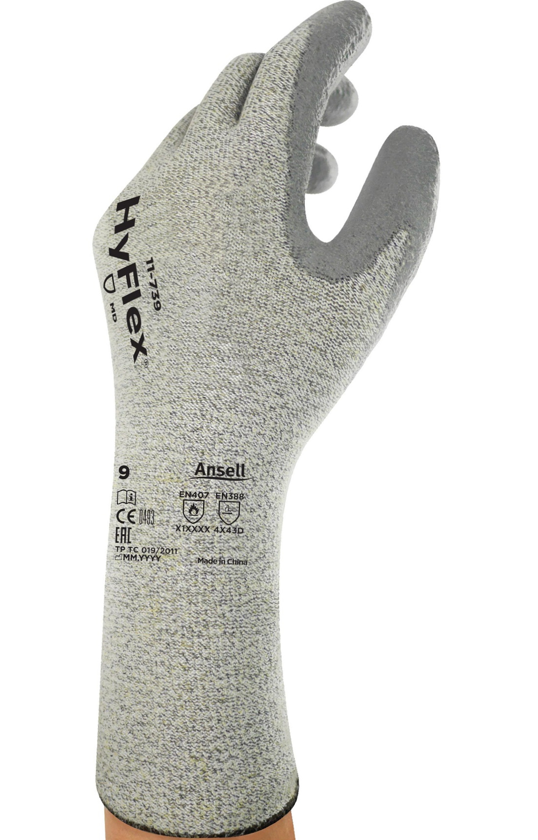 Ansell HyFlex 11-739 PU cut-resistant gloves Level D