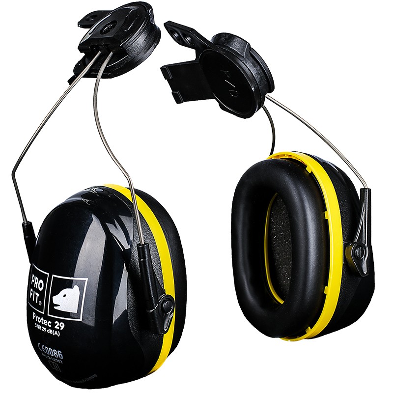 Pro-Fit 180 Protec 29 helmet hearing protection caps black yellow