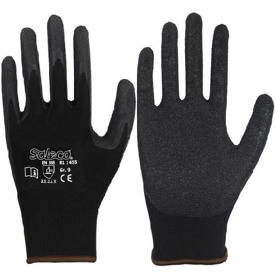 Soleco 1455 Fine knitted gloves with black latex coating