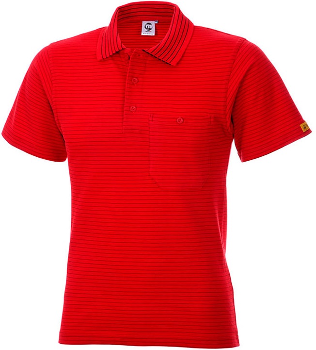 ESD Polo-Shirt short sleeve red 180g/m²