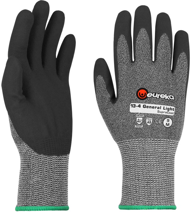 eureka 13-4 General Light SupraCoat cut-resistant gloves with PU nitrile coating