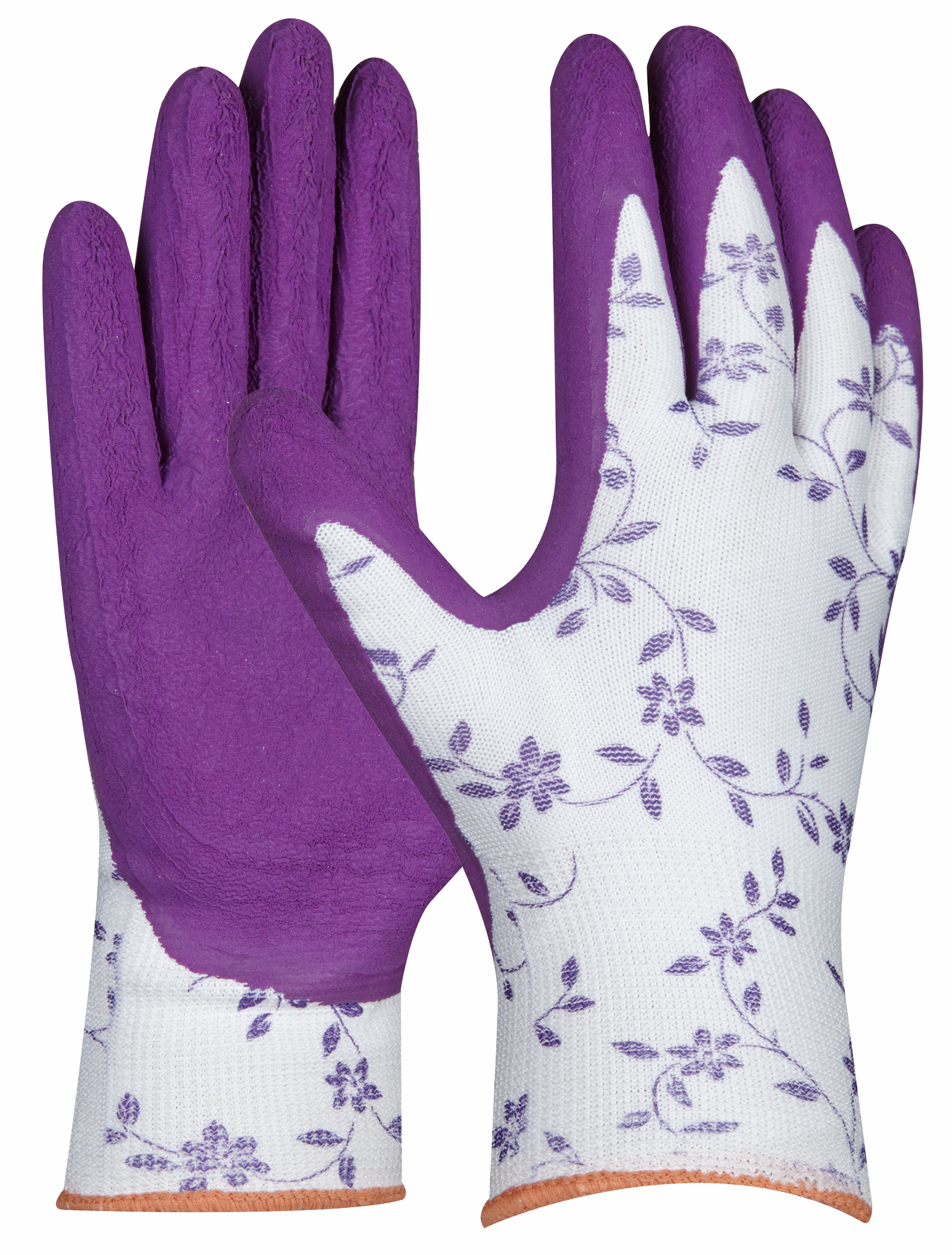 Gebol Flower purple garden gloves with latex foam coating