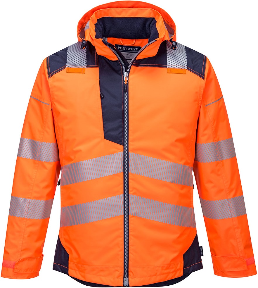 *SALE* Portwest T400 PW3 high-visibility rain jacket fluorescent orange