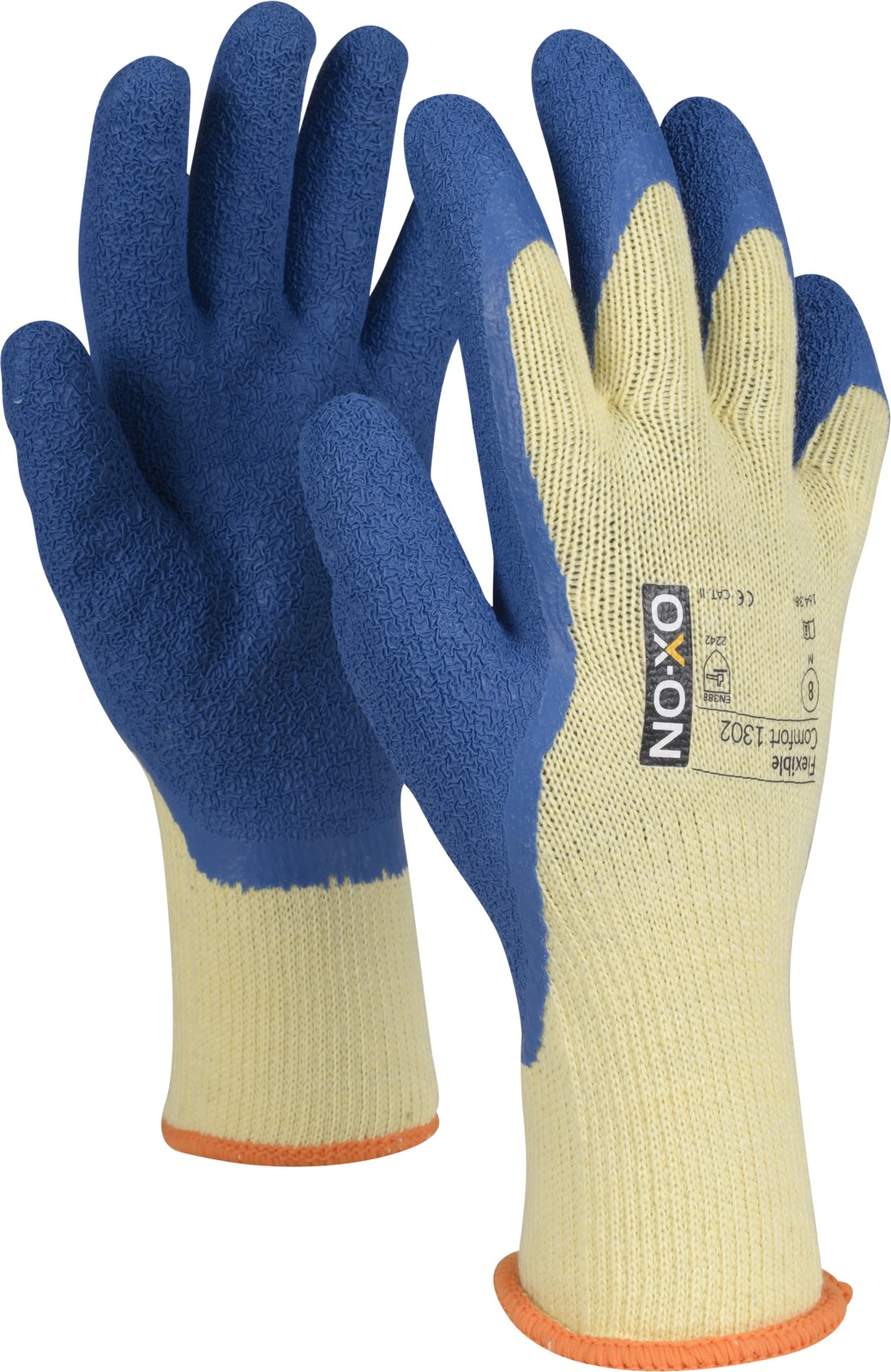 OX-ON Flexible Comfort 1301 (O-Flex) protective gloves with latex coating