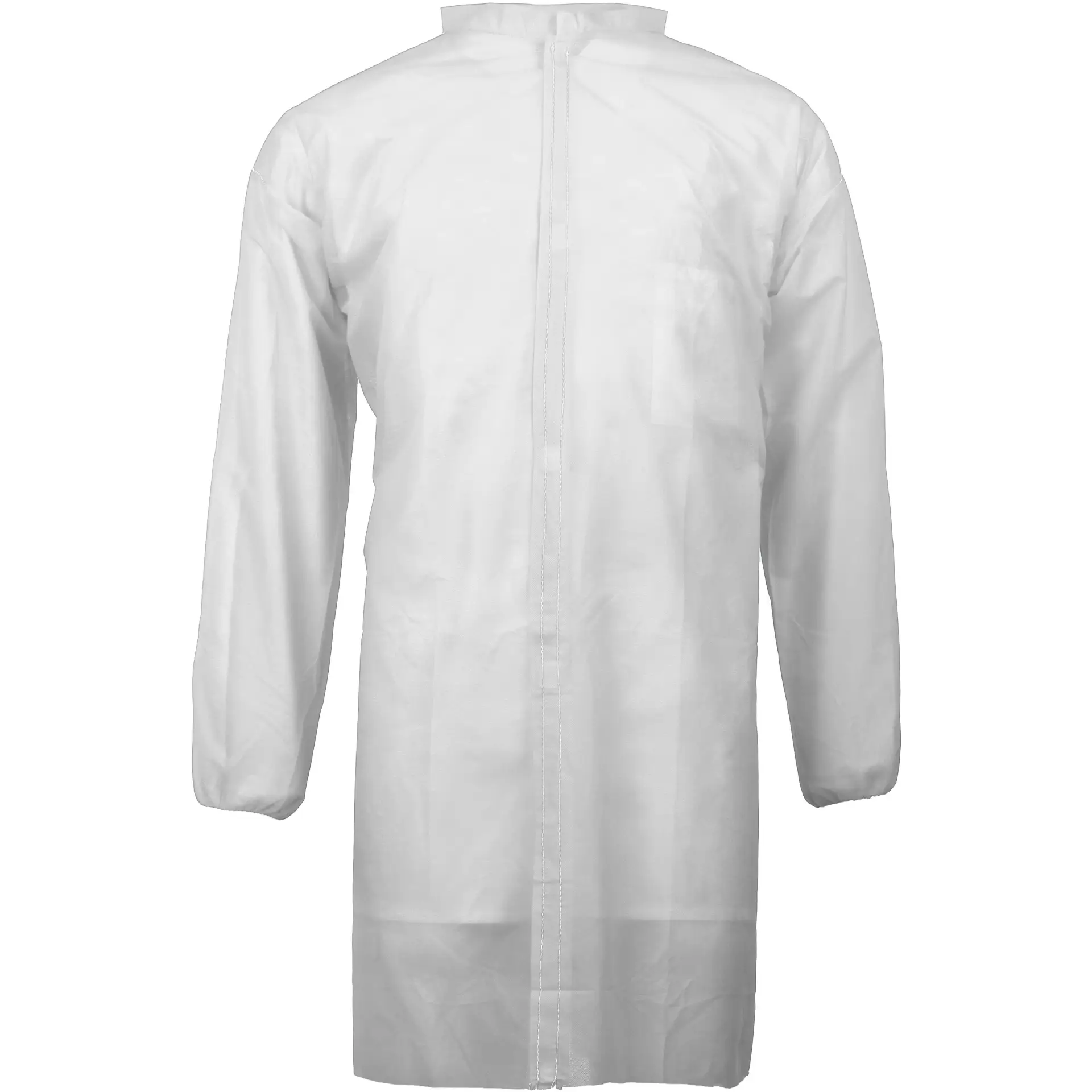 Asatex PKIO-KV30W disposable visitor gown with velcro fastener