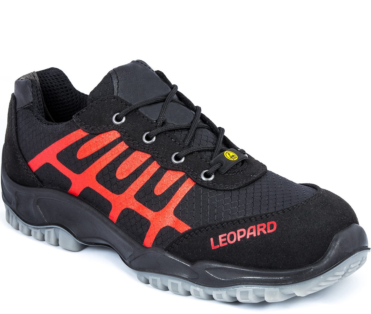 Leopard E0437 Low shoes S1 ESD black/red