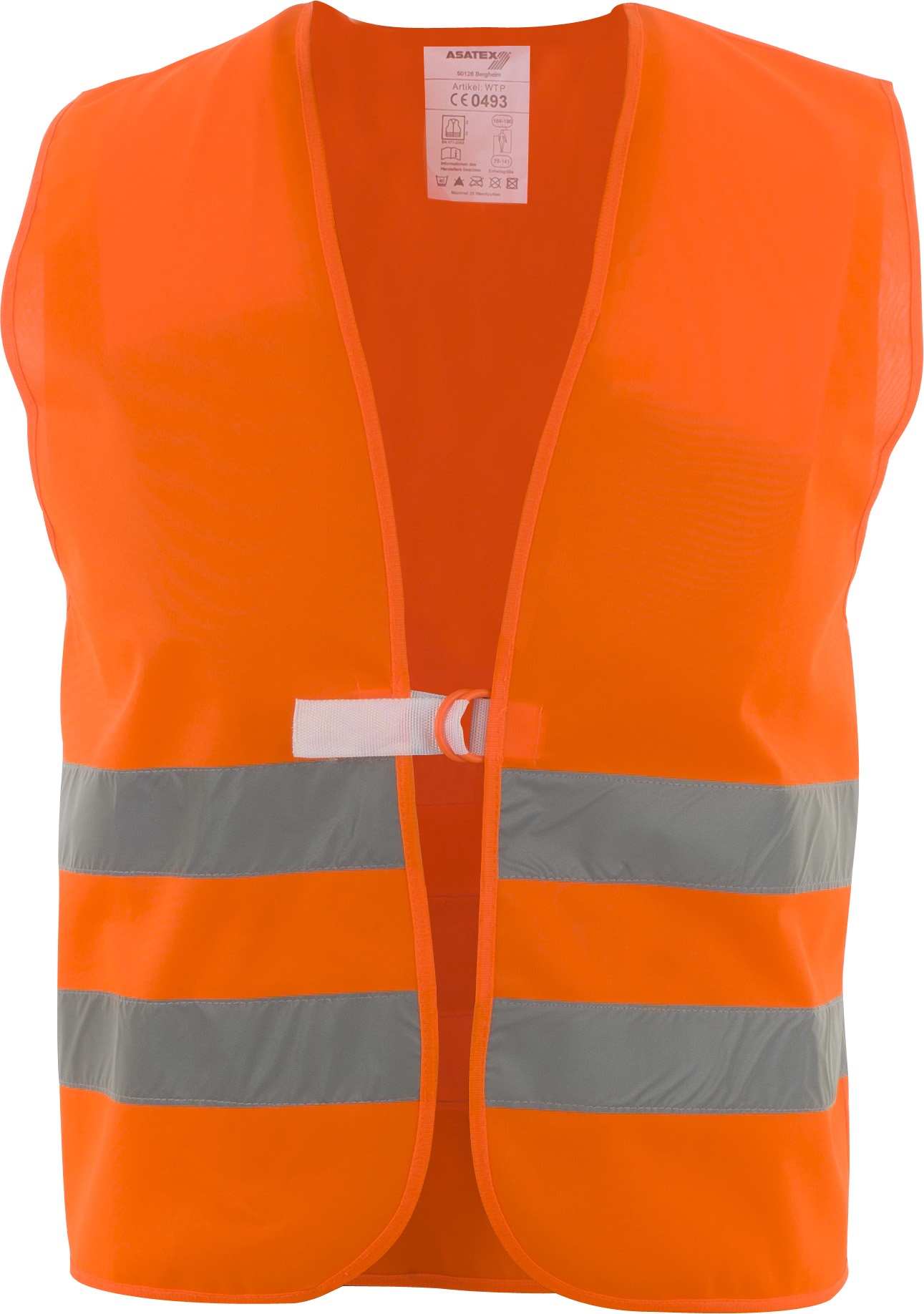 Asatex WT warning vest fluorescent orange