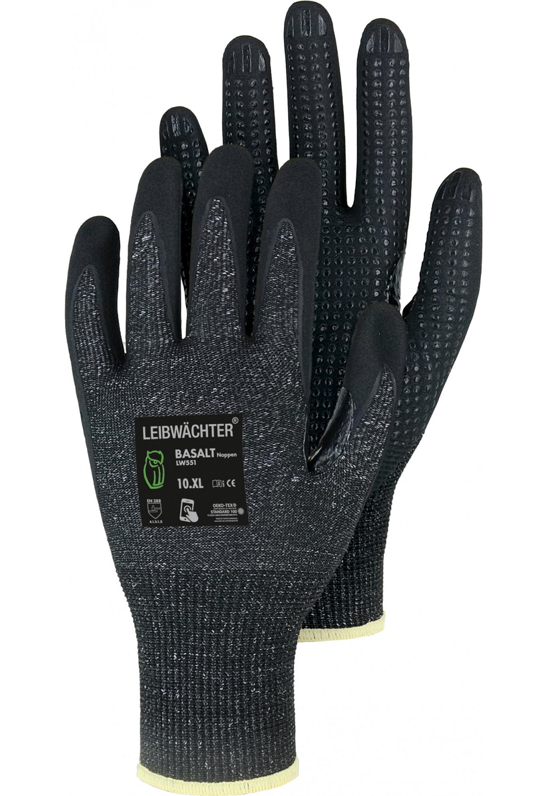 Bodyguard LW551 Basalt Boost Nitrile Protective Gloves with Studs