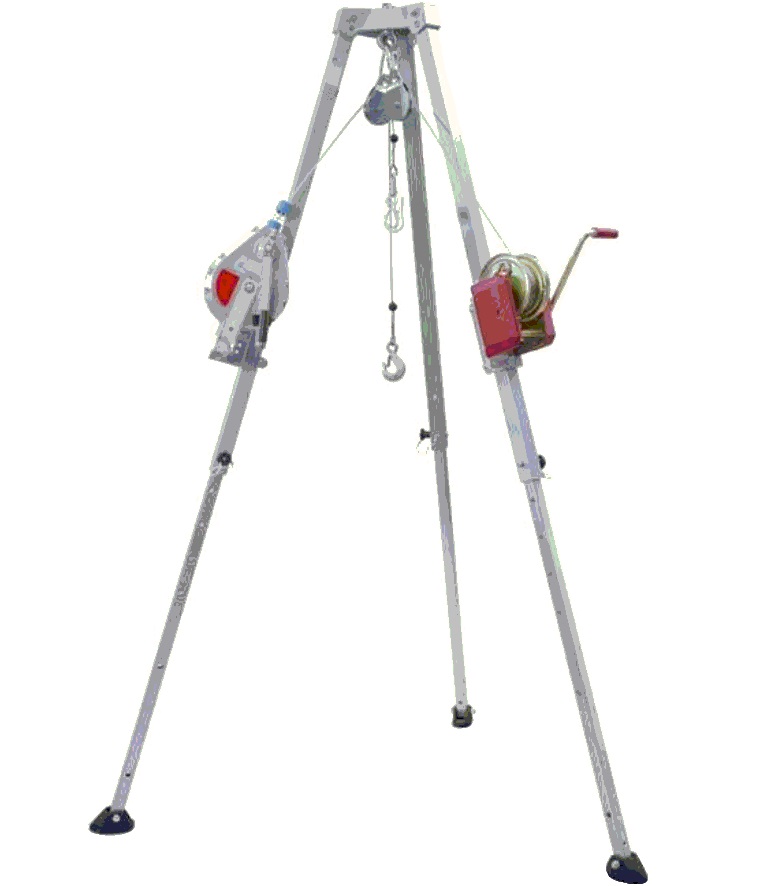 M.A.S Tripod with height safety device and load winch 12-30 m