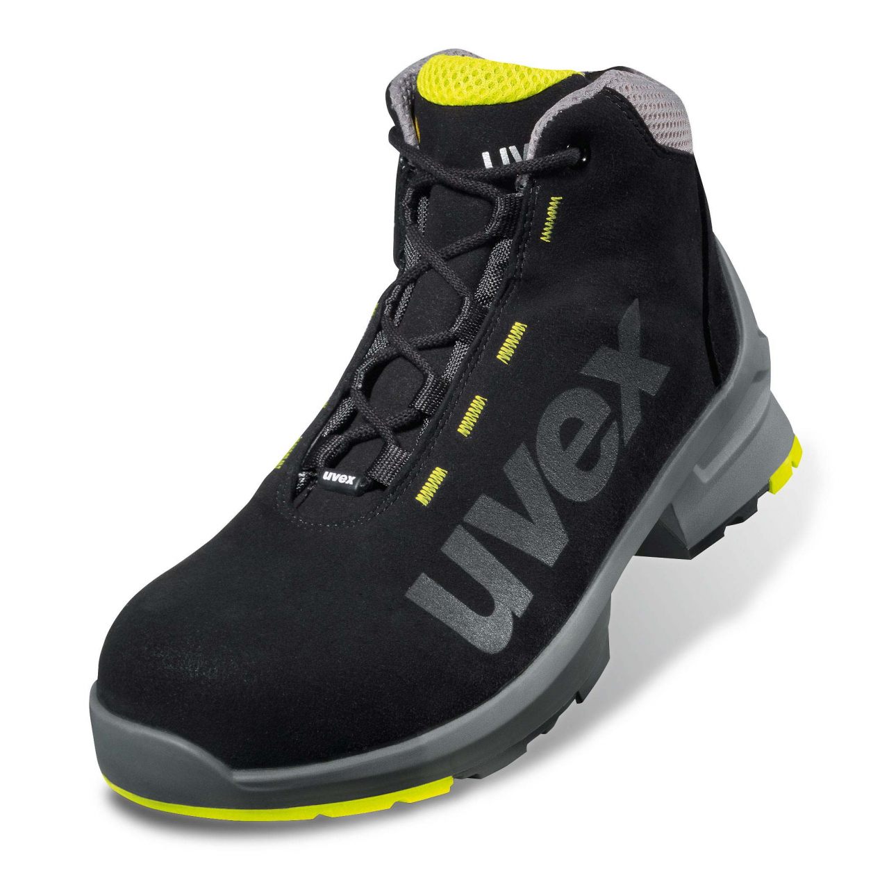 uvex 1 85458 Laced boot S2 SRC, width 11, black/lime