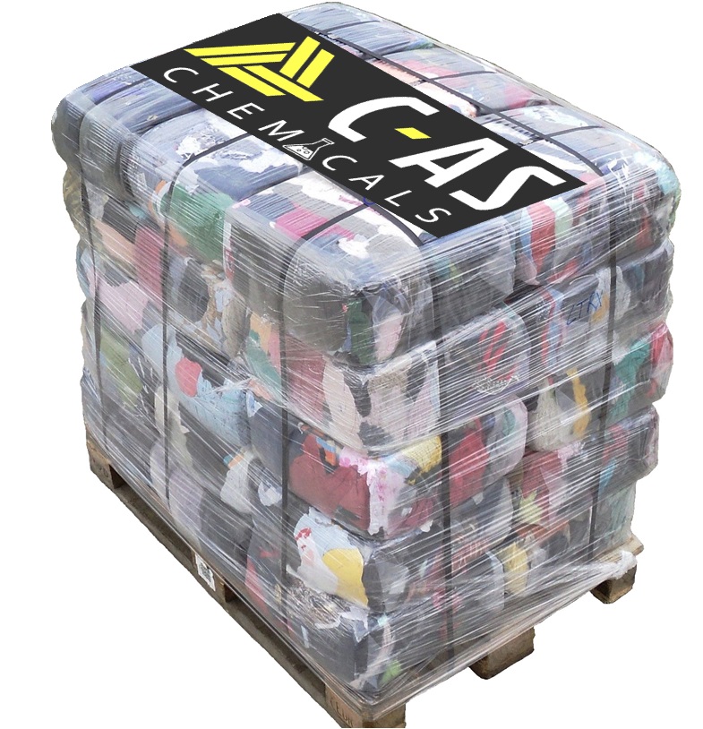 Coloured tricot cleaning rags 1 pallet - 30 bales of pressed material a 10 kg