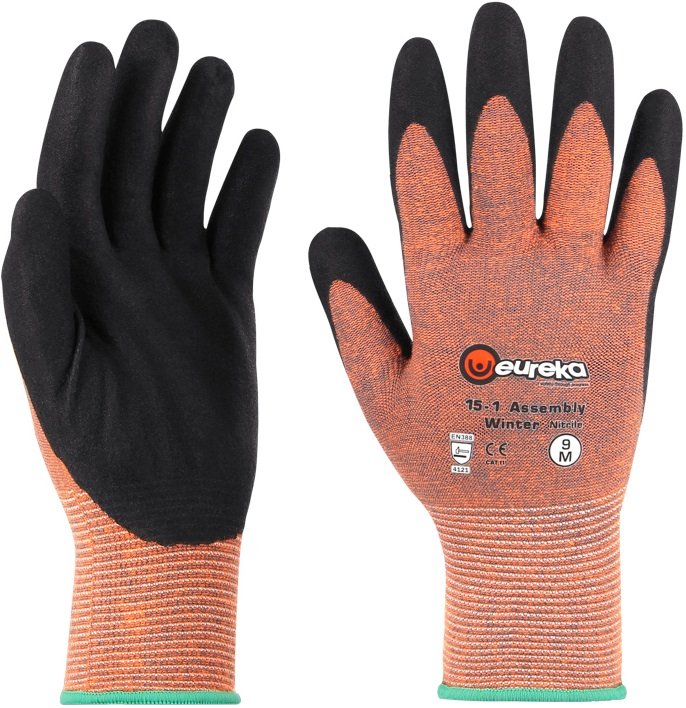 eureka 15-1 Assembly Winter Cold Protection Gloves with Nitrile Foam Coating