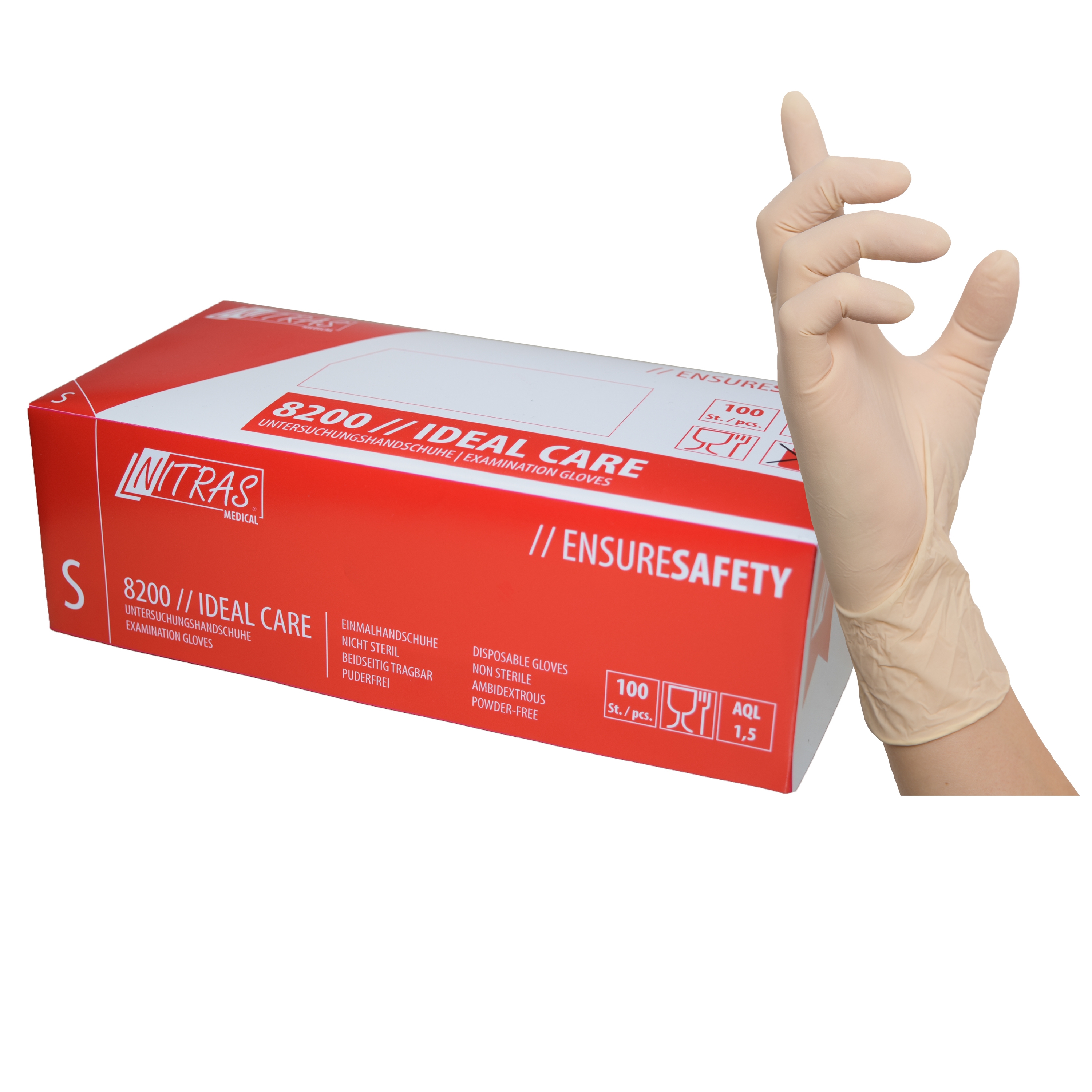Nitras 8200 Ideal Care Latex disposable gloves