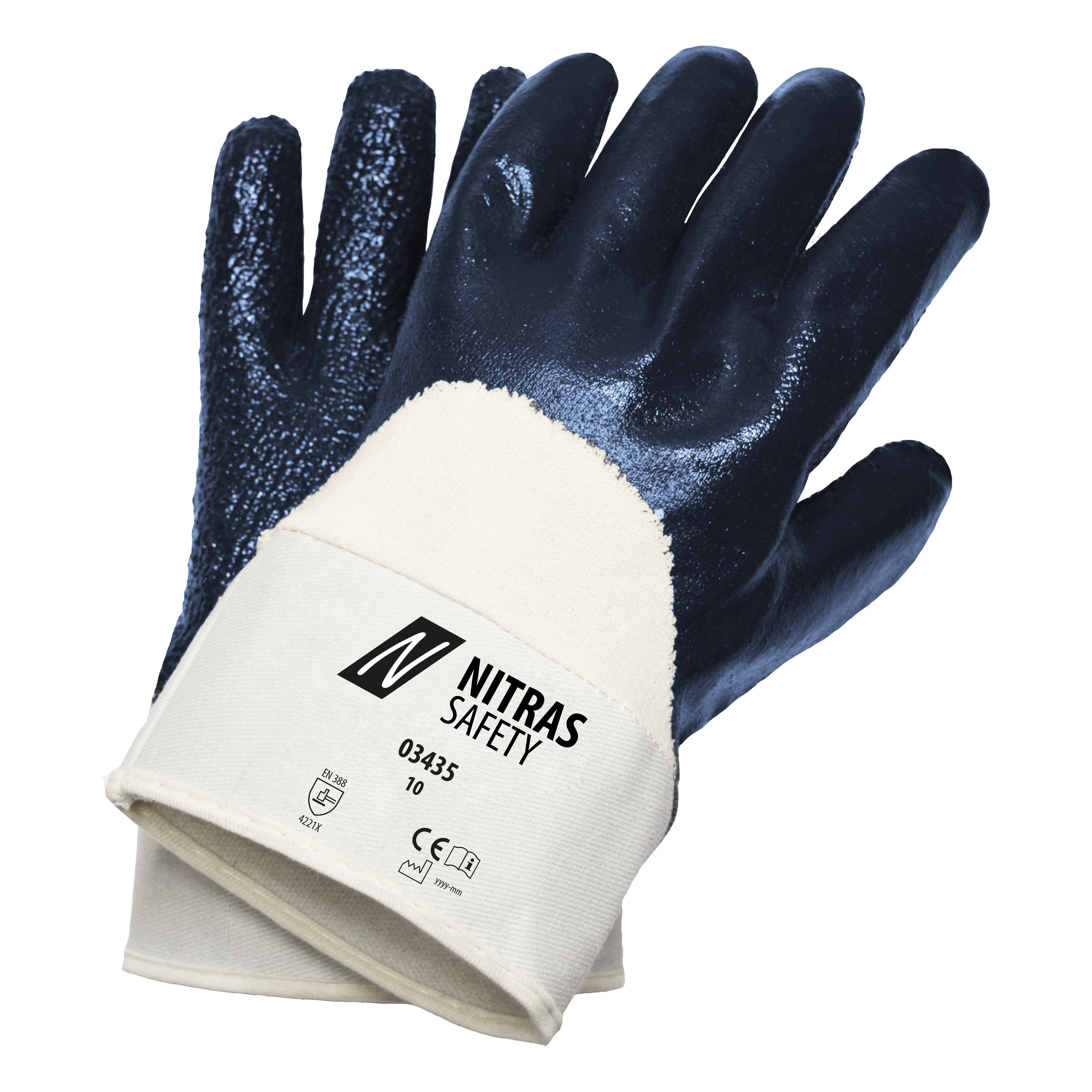 Nitras 03435 Cotton gloves with nitrile coating